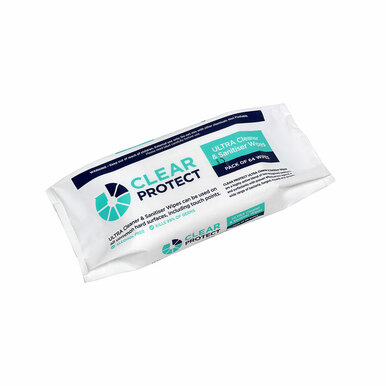 Clear Protect Ultra Cleaner & Sanitiser Surface Wipes