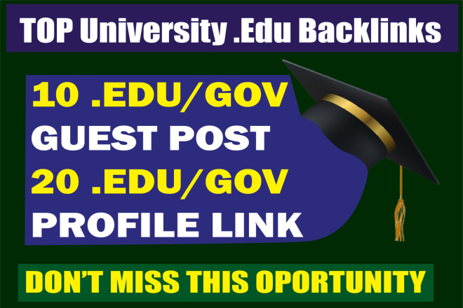 Top University 10 .edu guest post with 20 . edugov profile link for $10, freelancer SEO BEST SELLER (SeoBestSeller) – Kwork