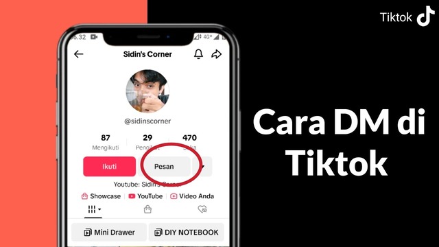 Cara DM di Tiktok (Pesan Langsung) Kirim, Unsend, dan Setting