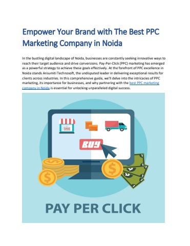 Empower Your Brand with The Best PPC Marketing Company in Noida