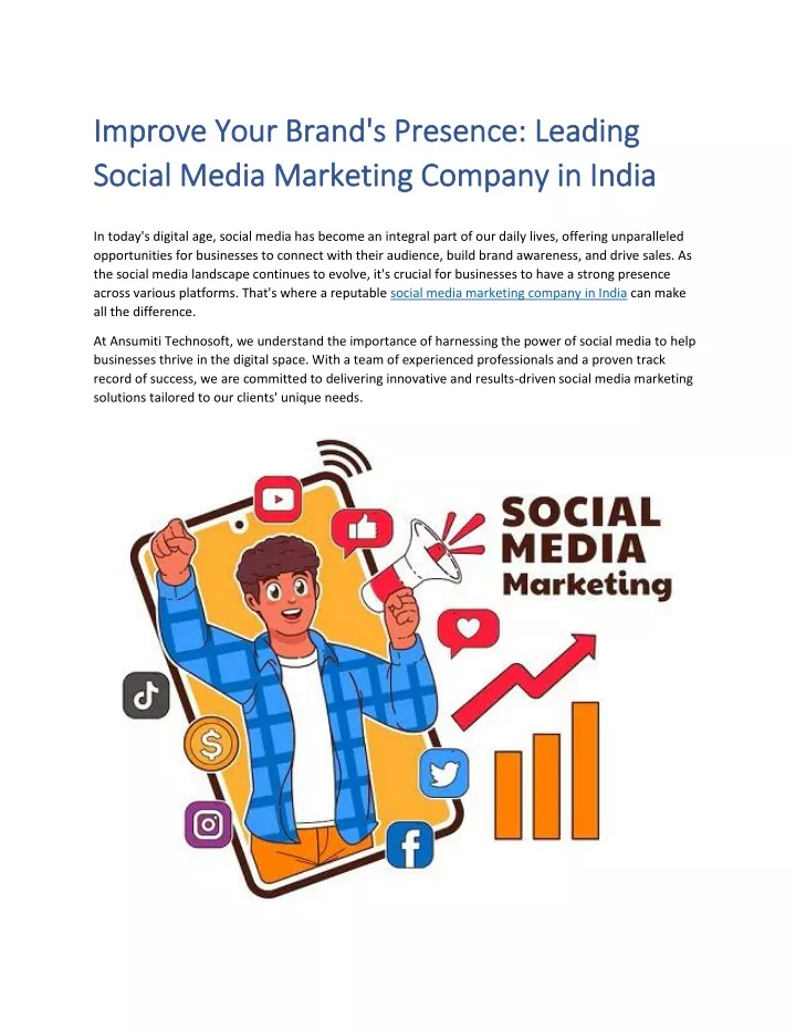 PPT - Improve Your Brand's Presence: Leading Social Media Marketing Company in India. PowerPoint Presentation - ID:13157934