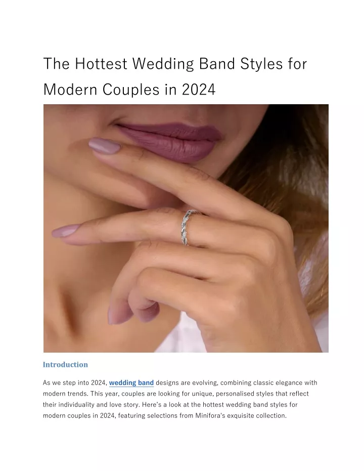 2024's Most Stylish Wedding Bands for Contemporary Couples